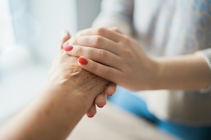 Hands in hands close up