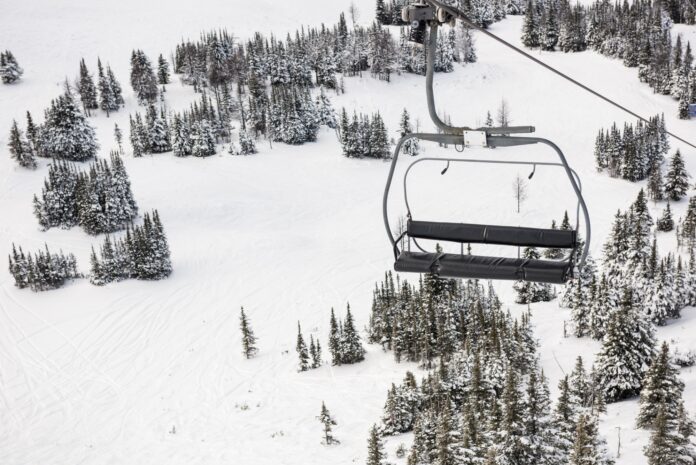 Empty ski lift in the ski resort