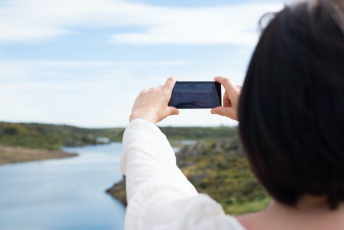 Woman taking photos