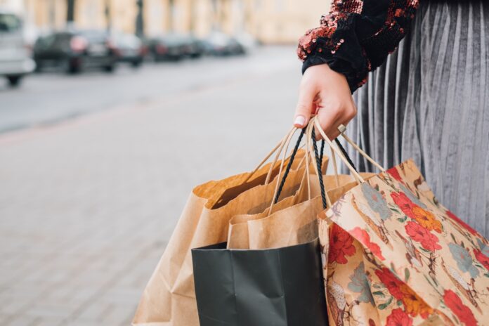 Woman holding shopping bags