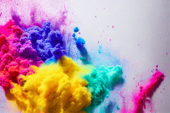 colorful holi paint powder explosion festival background